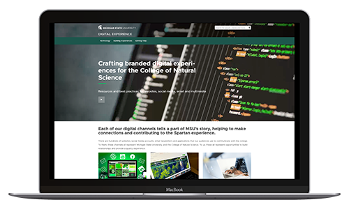 Image of laptop showing the Digital Experience website