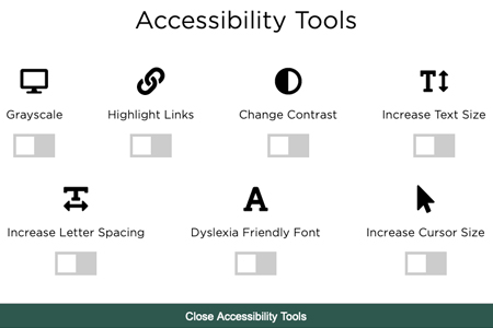 Thumbnnail of the accessibility toolbar