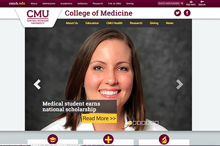 Thumbnail of the Central Michigan University College of Medicine homepage