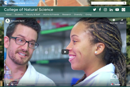 Thumbnnail of MSU NatSci homepage from 2017