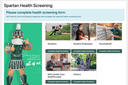 Thumbnail of the MSU Spartan Health Screening Form