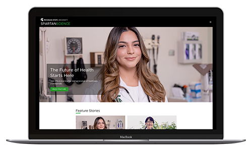 Image of laptop showing the Spartan Science website